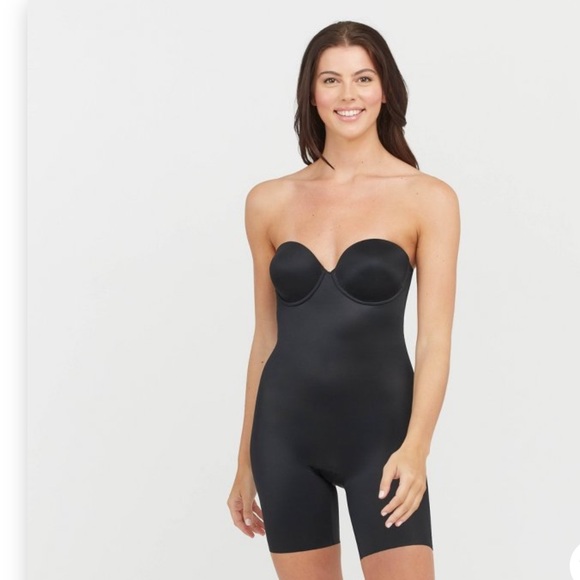 ASSETS SPANX Women's Flawless
Finish Strapless Cupped Midthigh Bodysuit Black XL - Picture 4 of 6